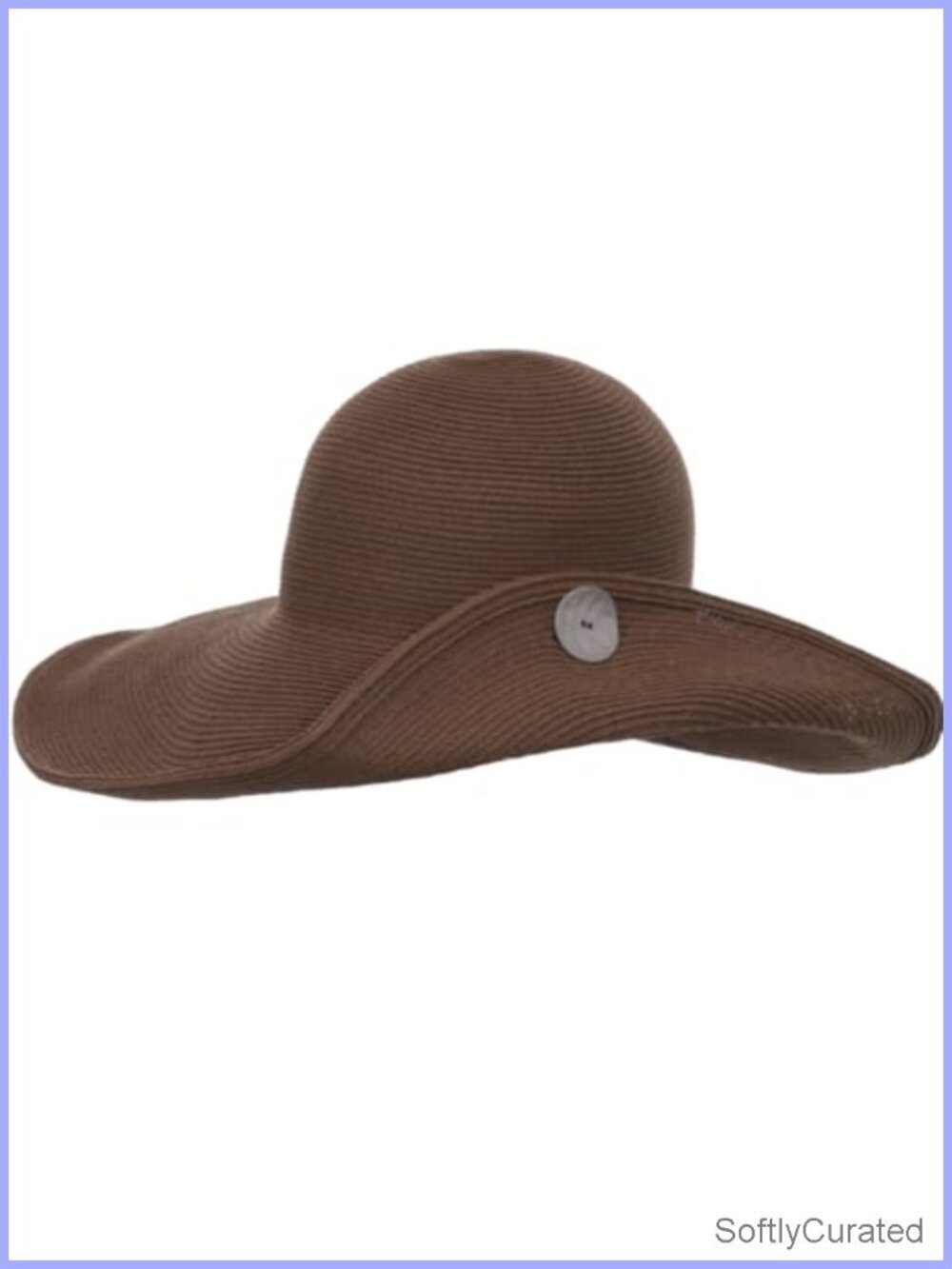 Wide Brim Straw Sun Hat with Button Detail - Foldable Beach Hat